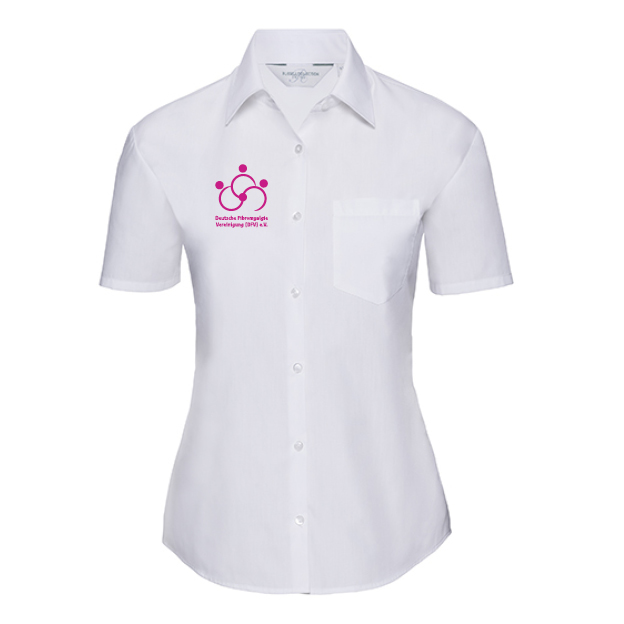 Bluse Damen,  Sleeve Poly-Cotton Easy Care Poplin, kurzarm 